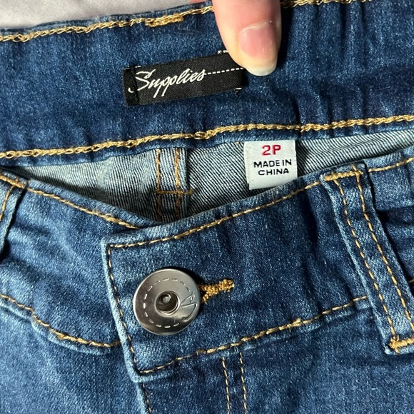 Supplies Dark Blue Distressed Jean Shorts - size 2P - Picture 7 of 10